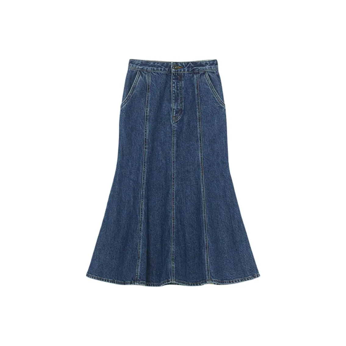 Self Портрет Деним Длинный Юбка Женские Джинсовый синий
