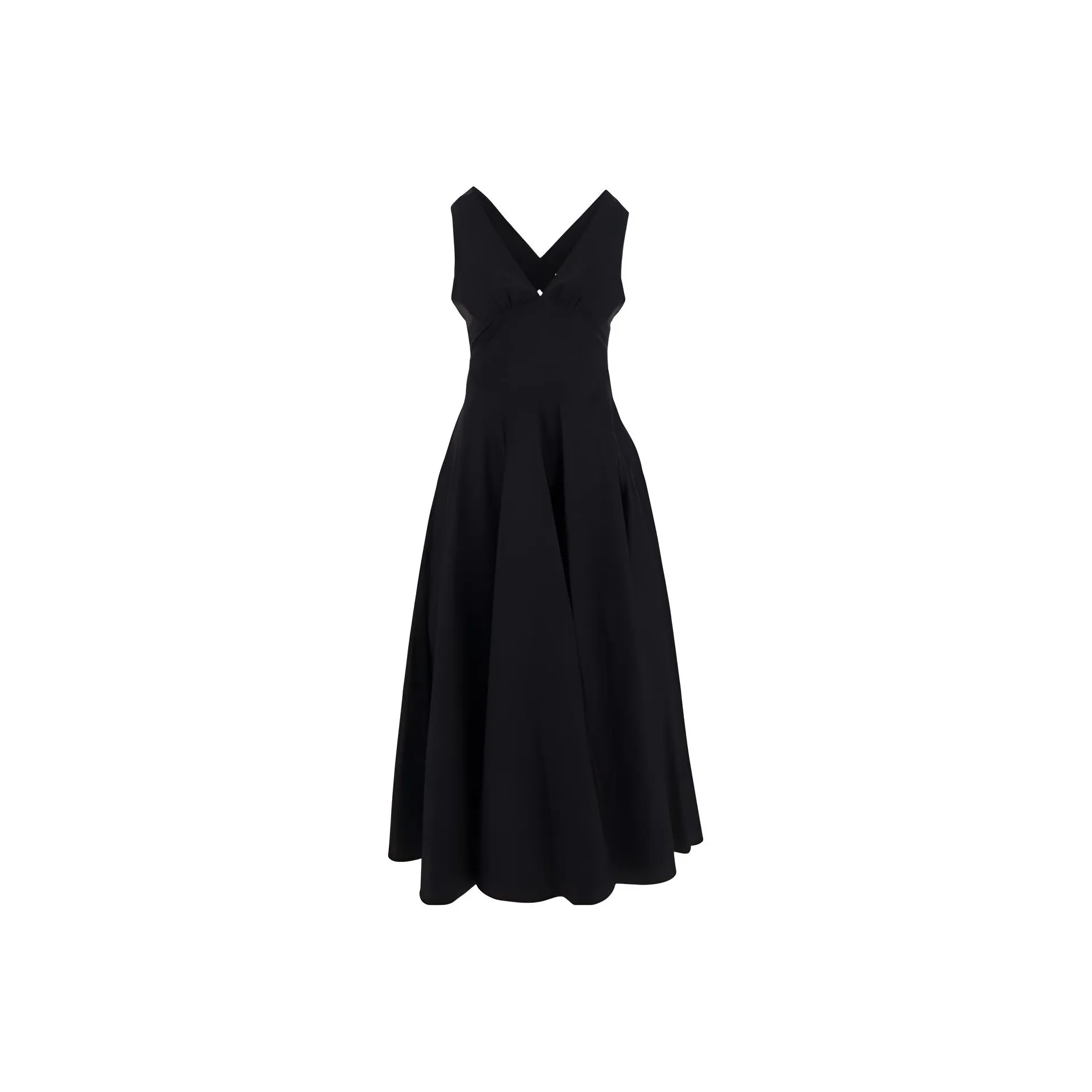 Alaia V Neck Flared Sleeveless Dress