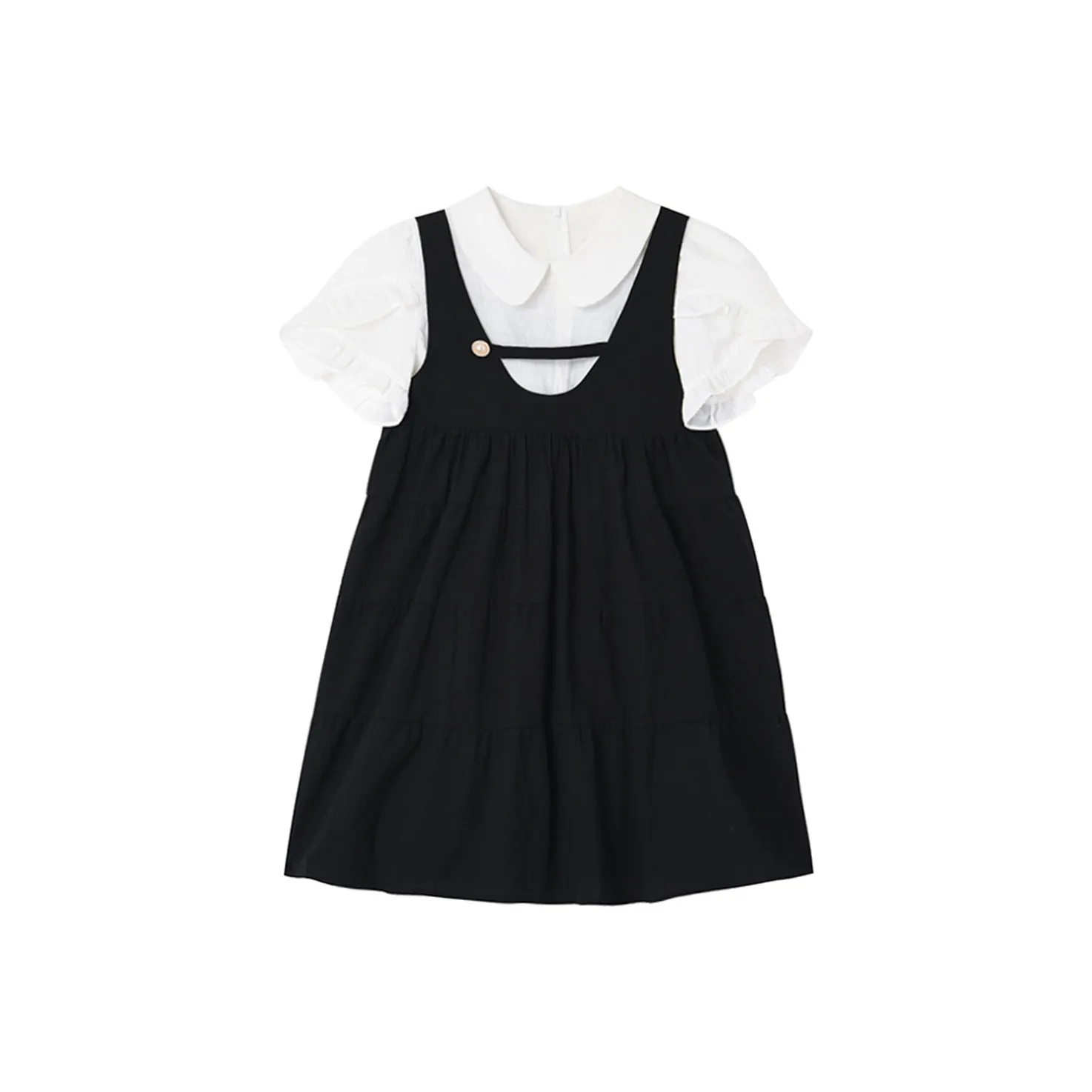 ONE PASS STUDIO Короткий рукав Платье Женское Черное