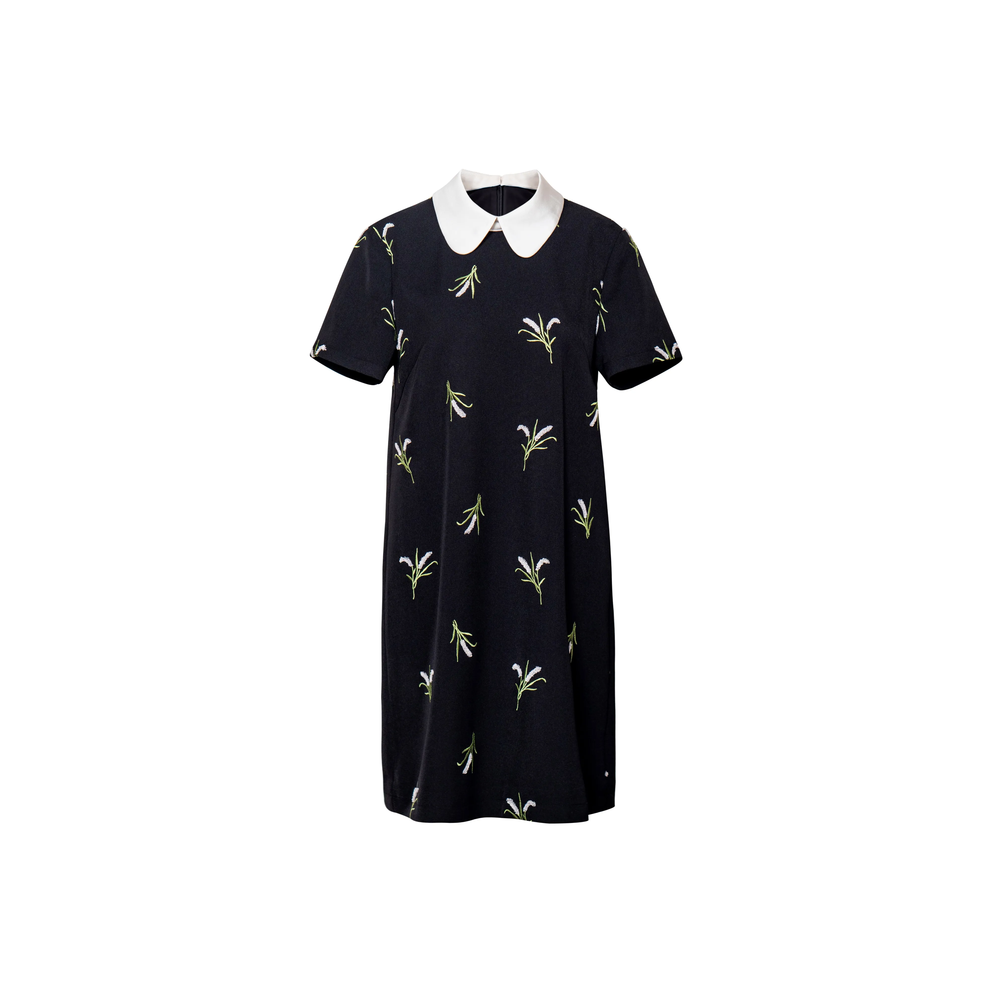 ROEYSHOUSE Короткое платье с короткими рукавами женское черное