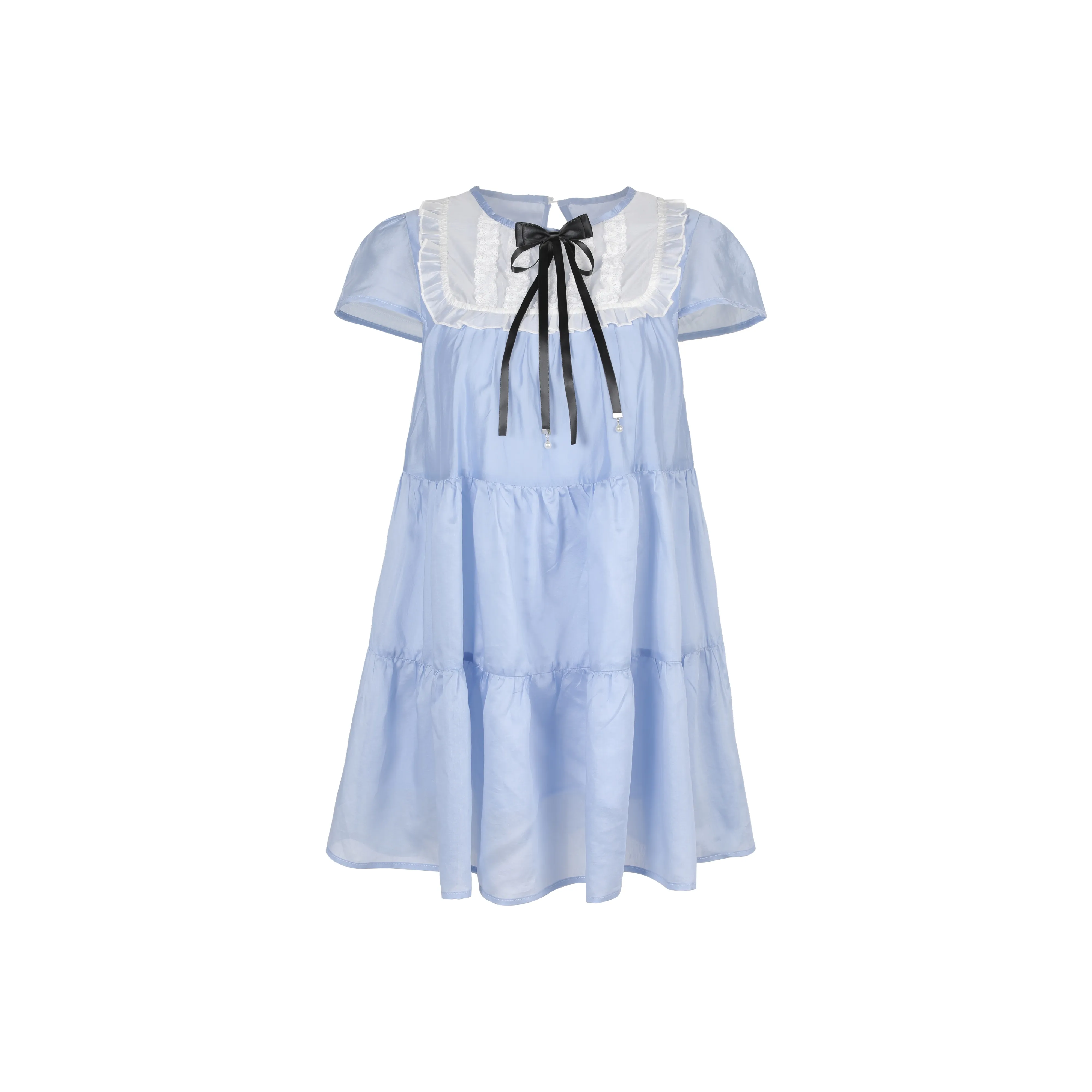 LEMON FAIRY Синий Женские Короткие Платья с Рукавами