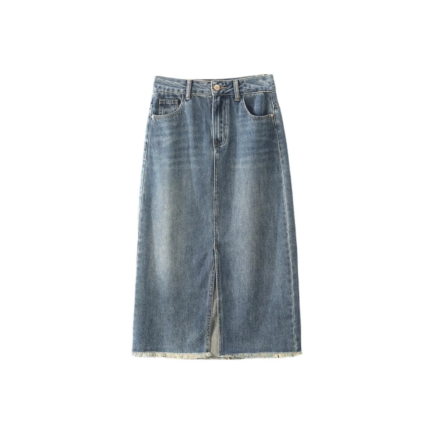 Musewave Denim Long Skirt Women's Vintage Blue Musewave Деним Длинная Юбка Женская Винтажный Синий