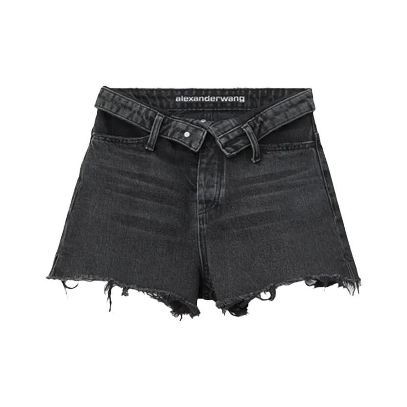 Alexander Wang Denim Shorts Buttoned Women's Black