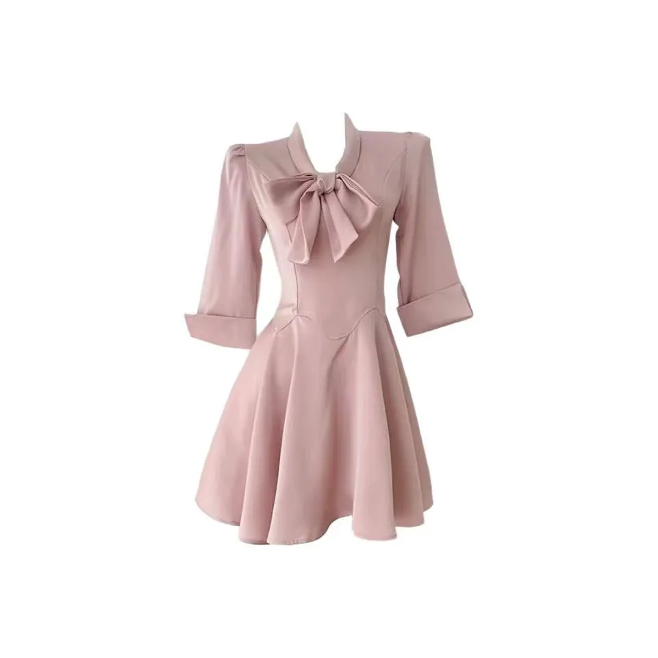 PUREIDOL Короткий рукав Платье Женское Розовое