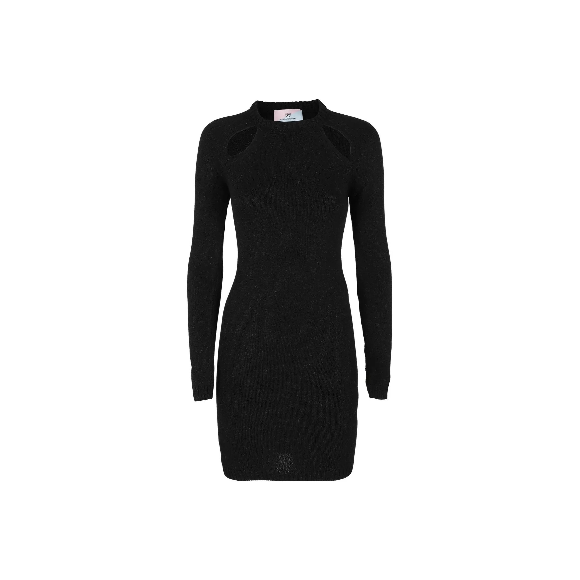 CHIARA FERRAGNI Cut-Out Crewneck Knitted Mini Dress