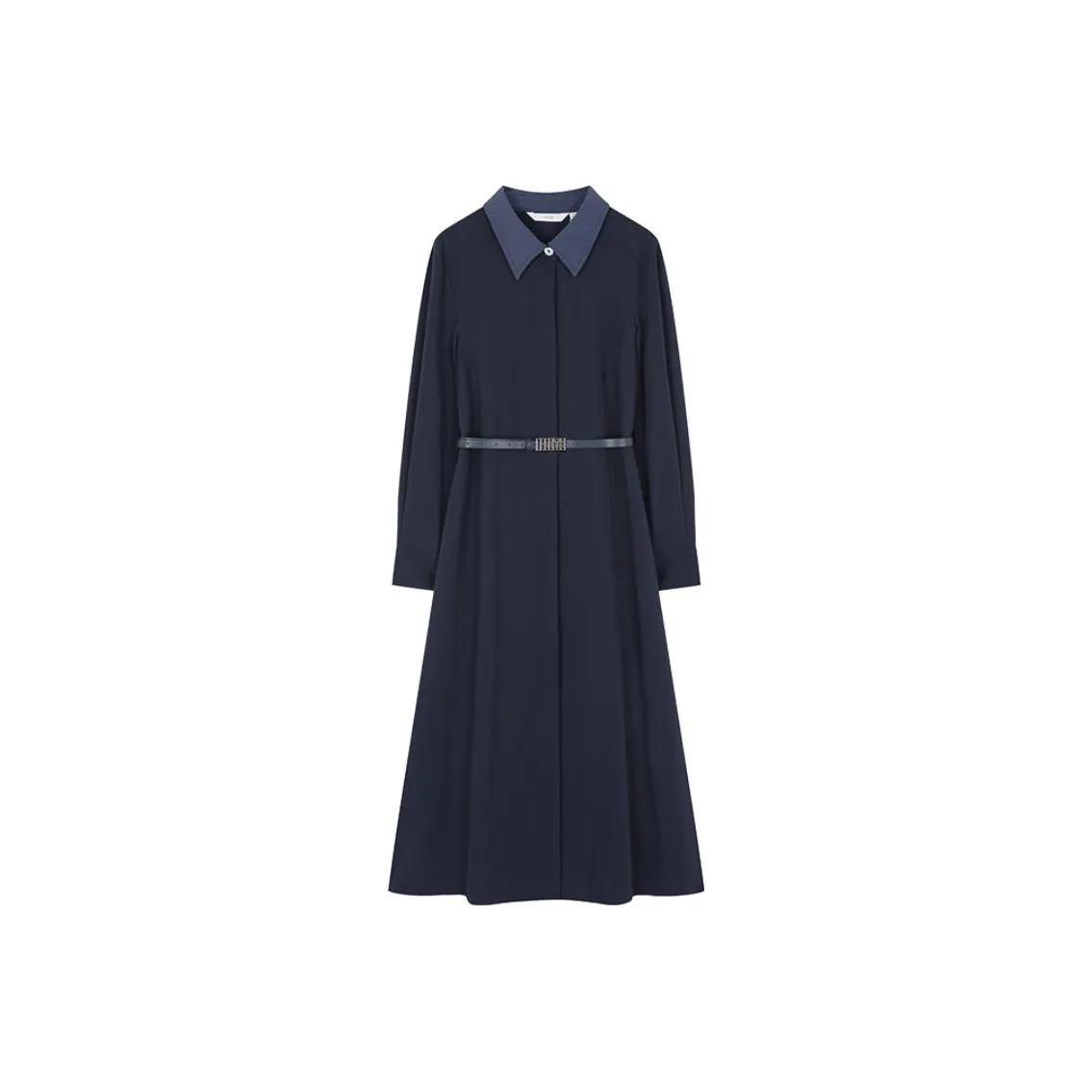 IHIMI Длинное платье с длинными рукавами женское темно-синий