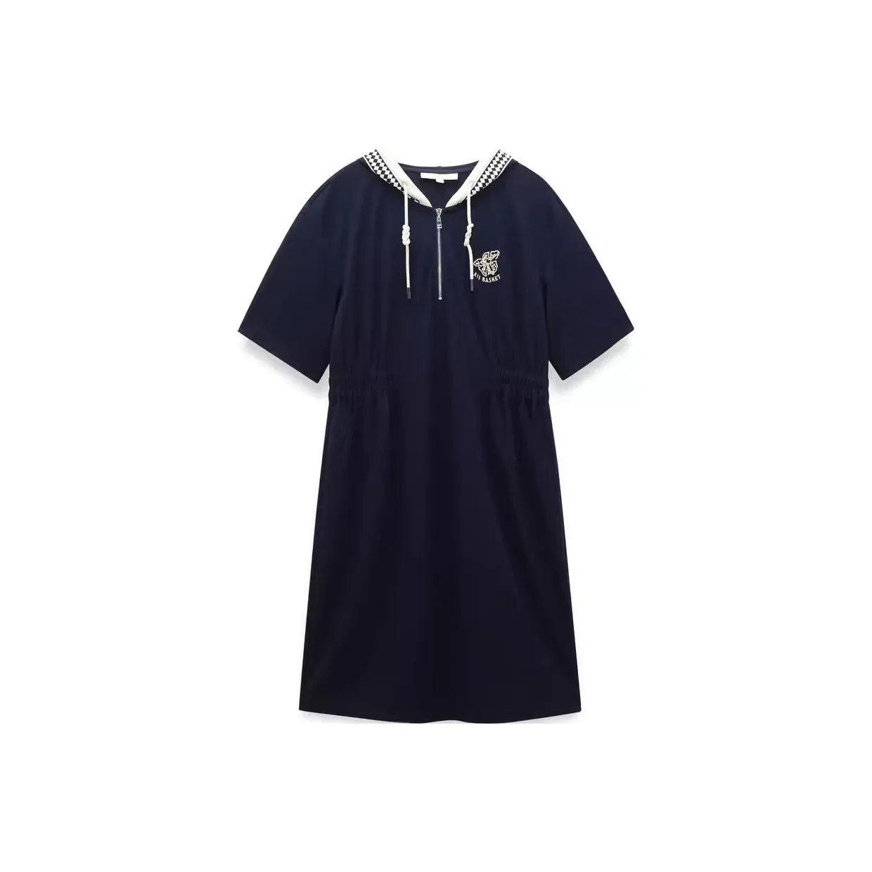 XII BASKET Темно-синий Женские Короткие Платья с Рукавами