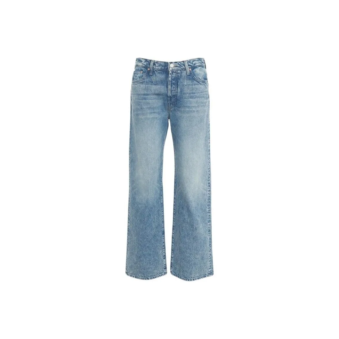 MOTHER Logo Patch Wide Leg Jeans