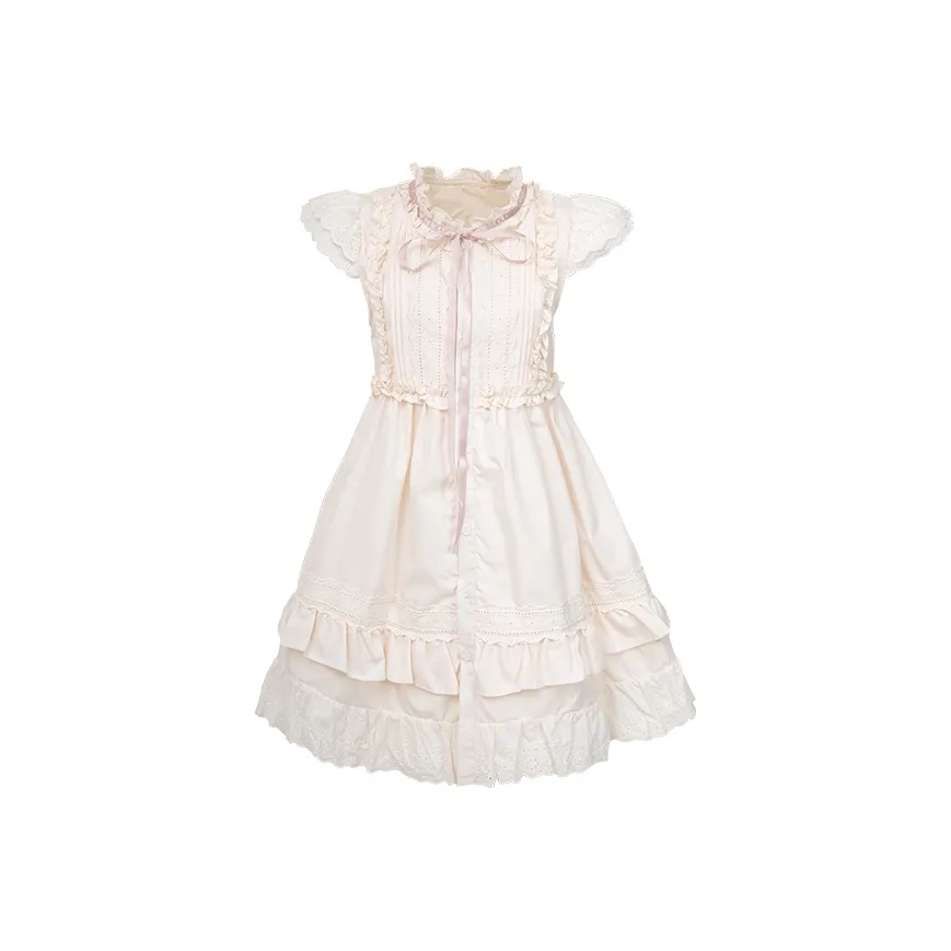 Seeeemi Короткий рукав Платье Женское Светло-розовое