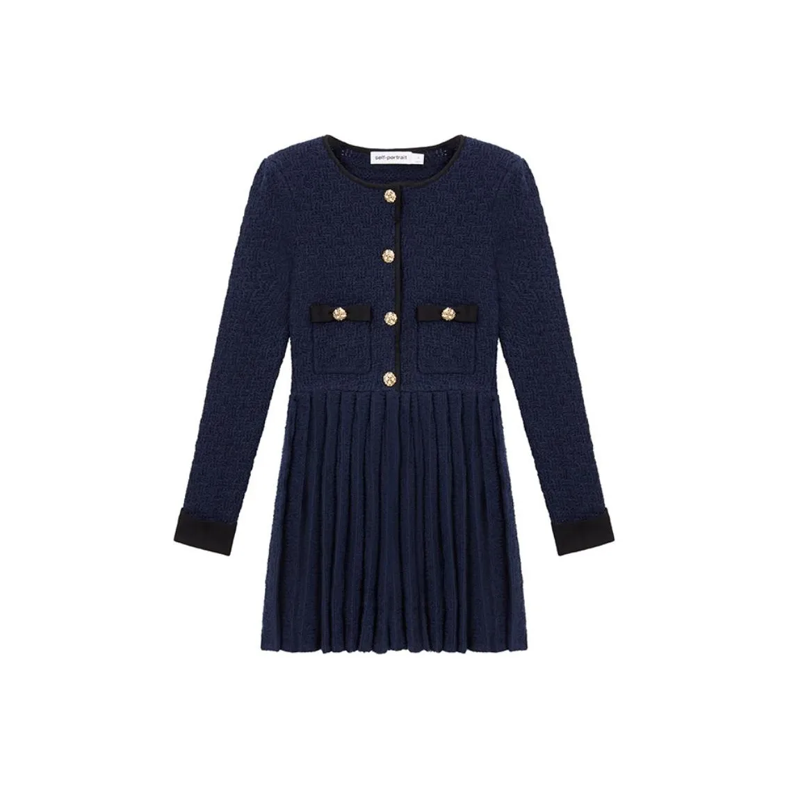 Self portrait Long Sleeved Dress Women's Navy Blue