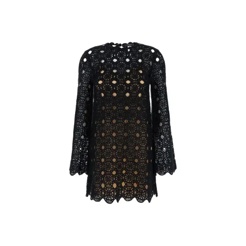Twinset Черное Женское Длинное Платье с Рукавами