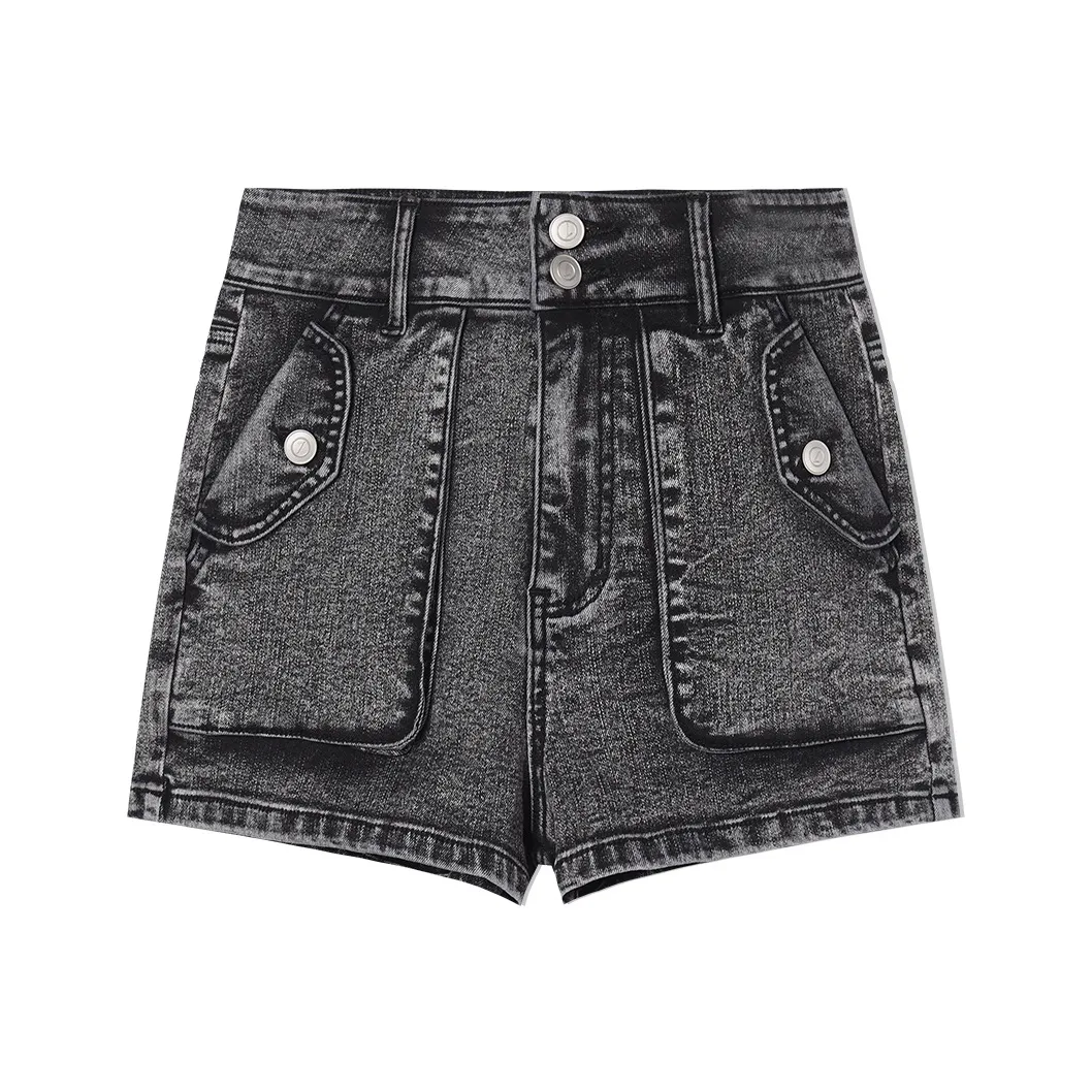 EPTISON WOMAN Черно-серый цвет Женские джинсовые шорты