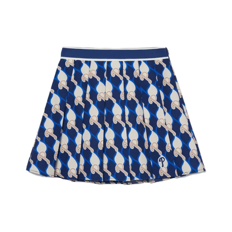 Mlb Base Logo Повседневные короткие юбки Женские Королевский синий