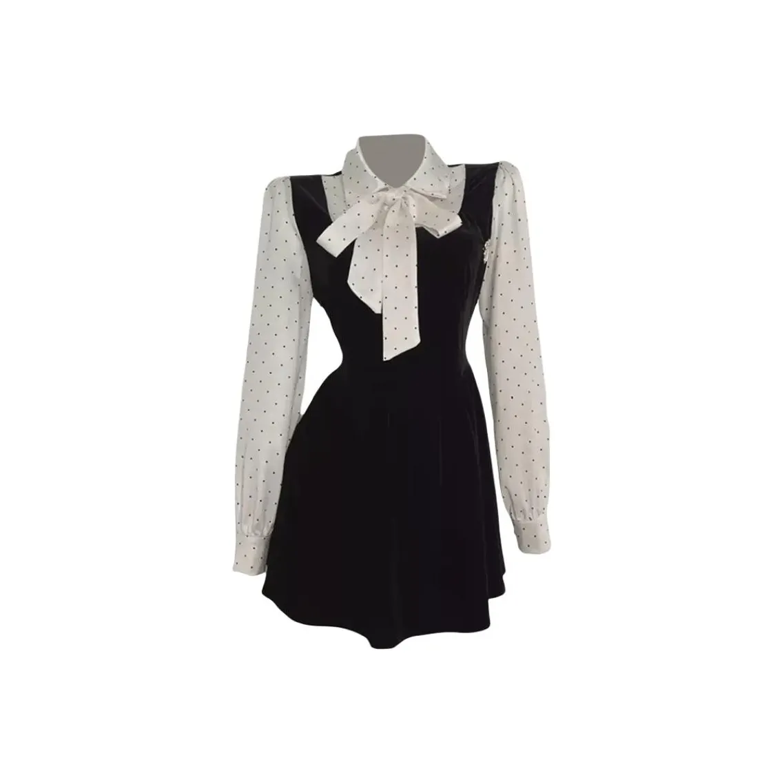 Incolore Длинное платье с длинными рукавами женское черное