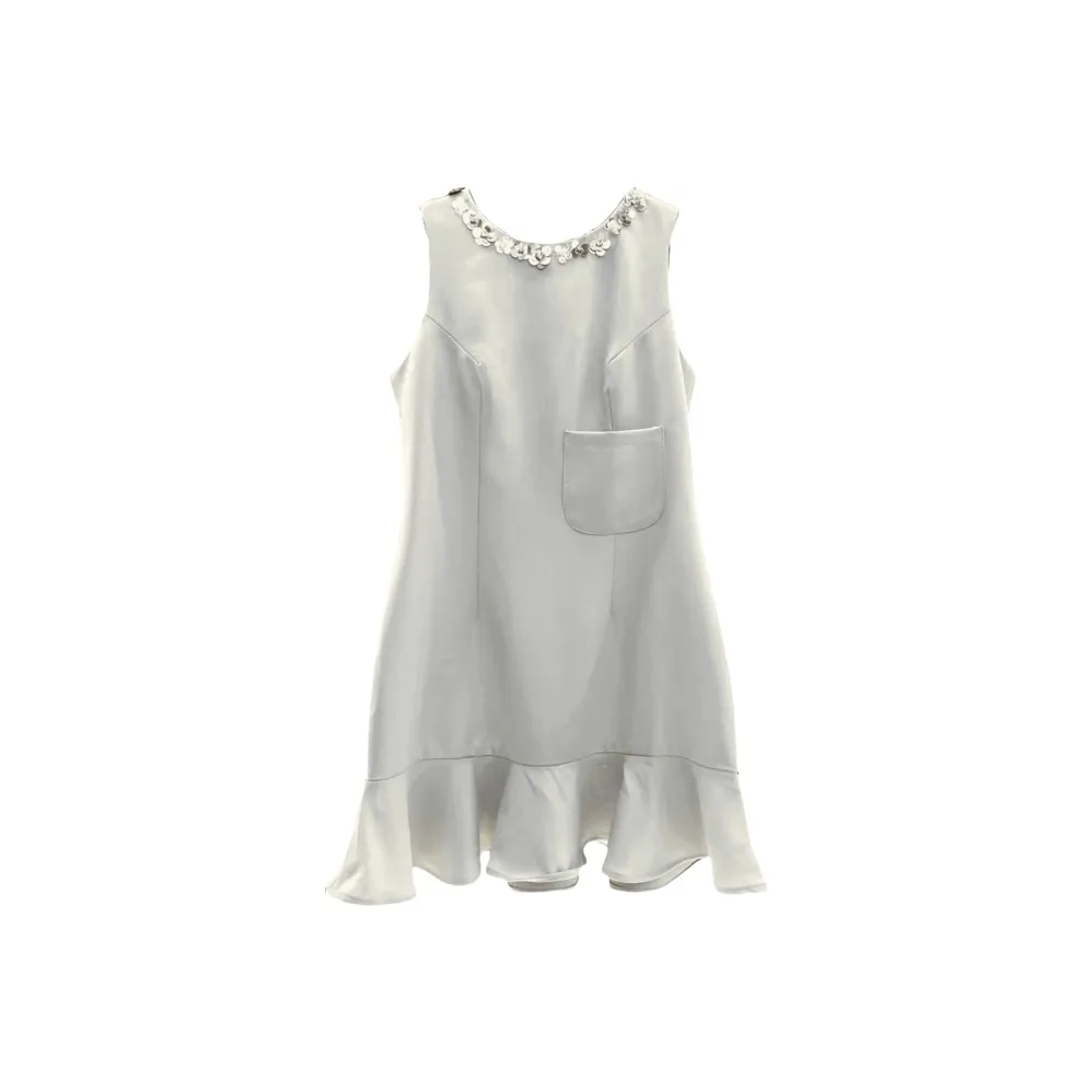 YGPRW Серо-голубое женское платье без рукавов