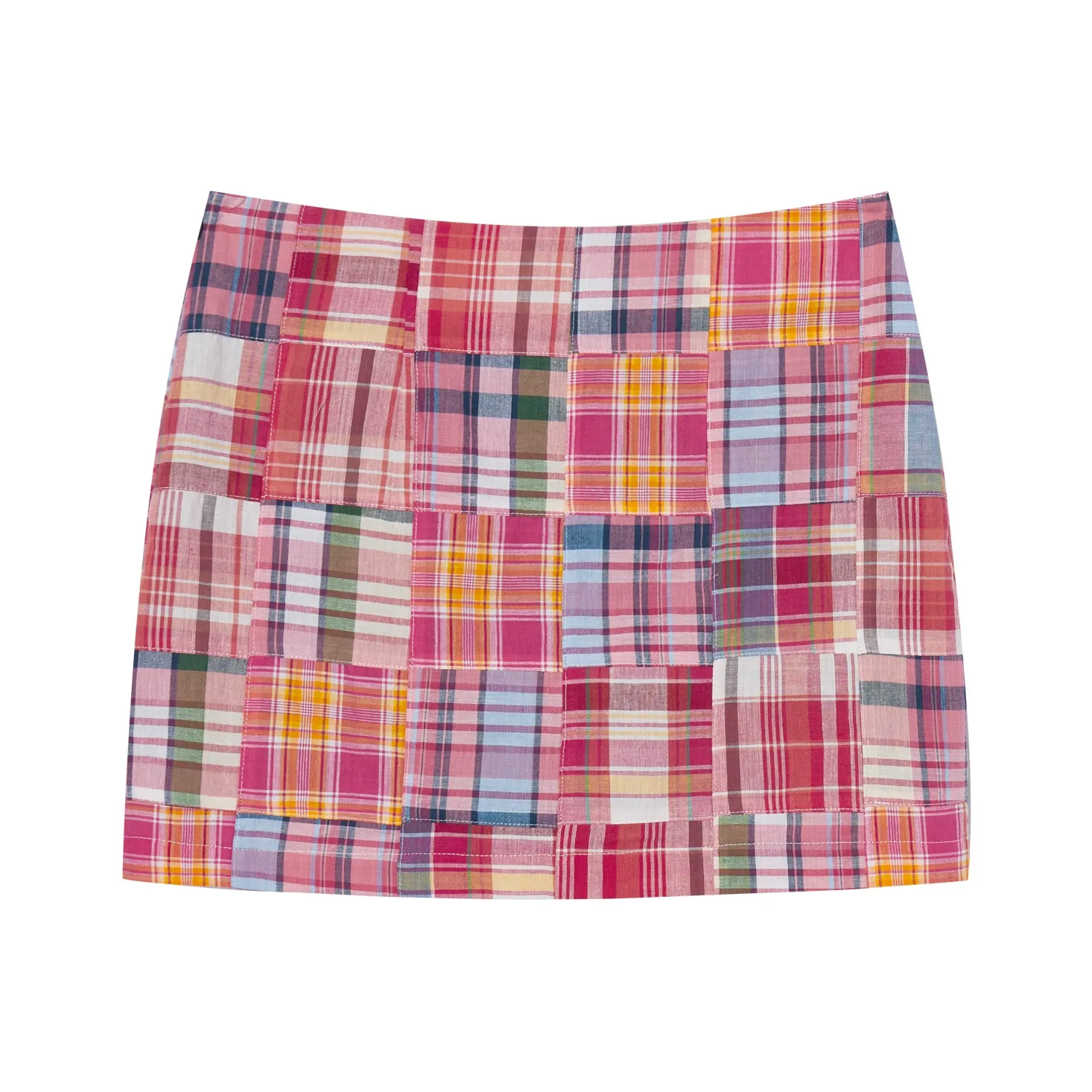 I'M ONE Винтажный розовый плед Женские Повседневные короткие юбки