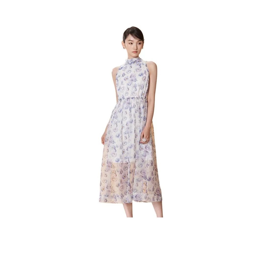 Caroline Без рукавов Платье Женское Фиолетовое Цветочное