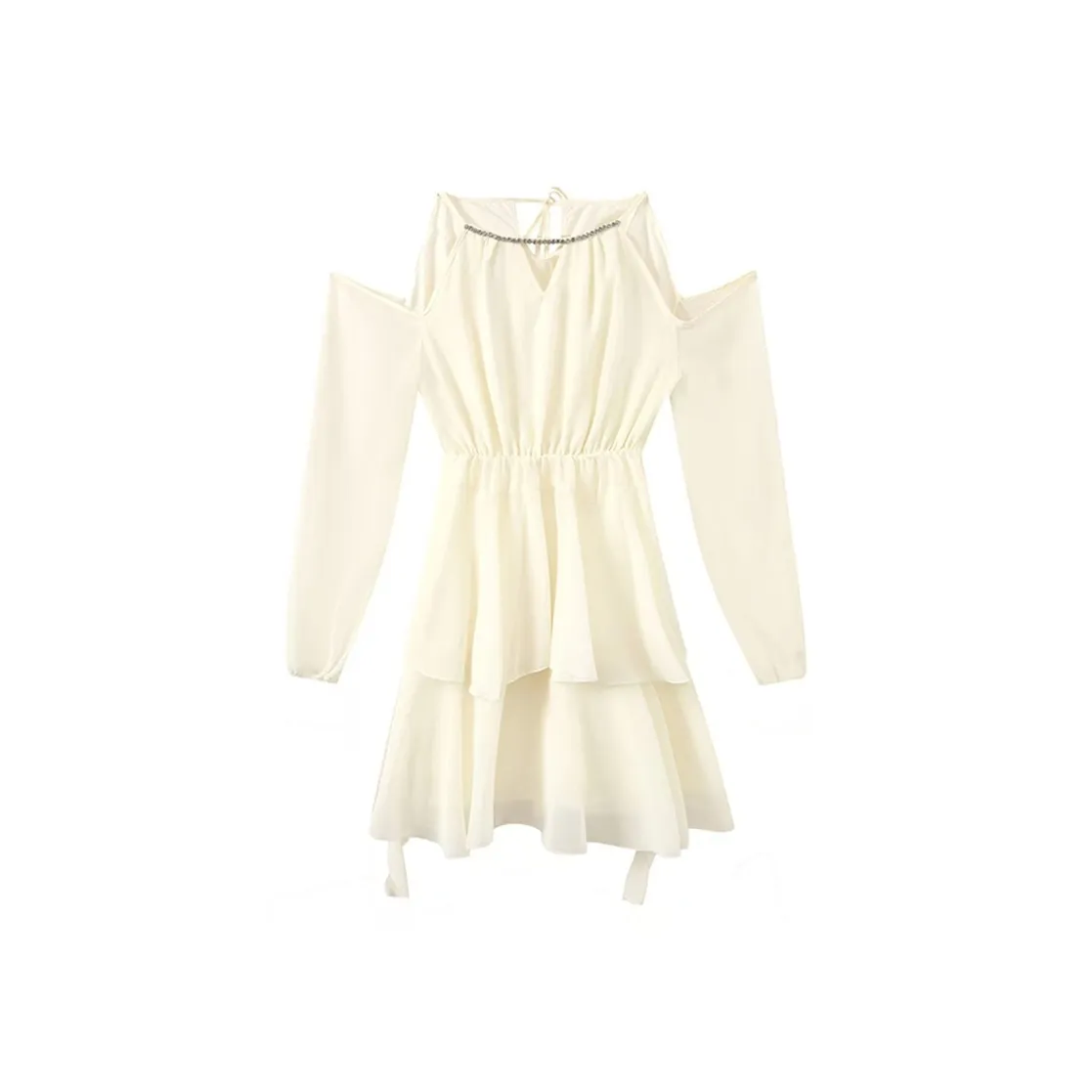 PAIN OR PLEASURE Long Sleeved Dress Women's Apricot