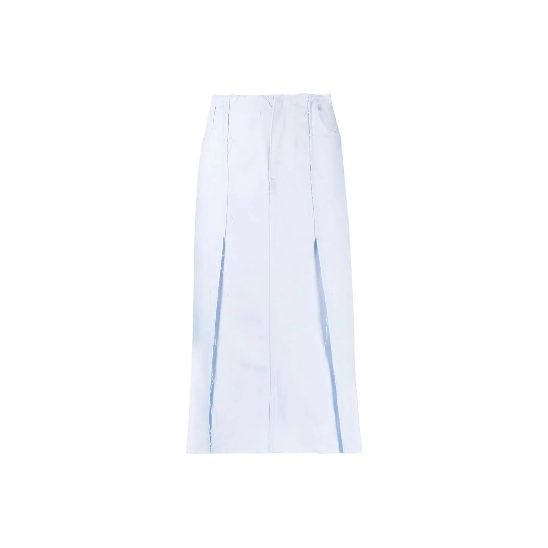 RAF SIMONS High waisted Denim Midi Skirt