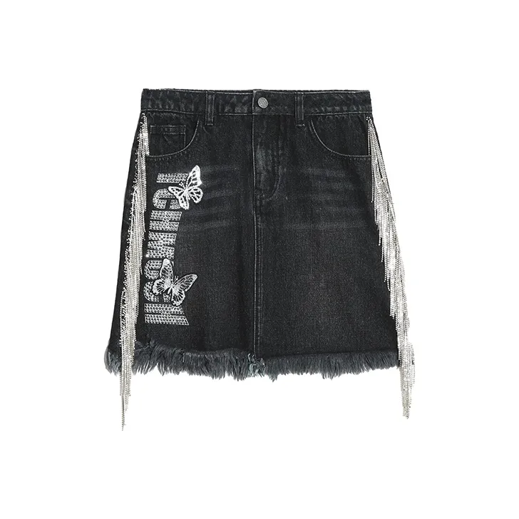 TCH Черные Женские Джинсовые Короткие Юбки