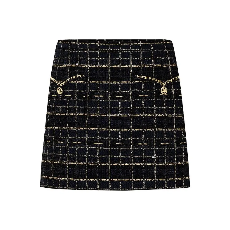 KARL LAGERFELD Повседневные короткие юбки Женские Черный Золотой