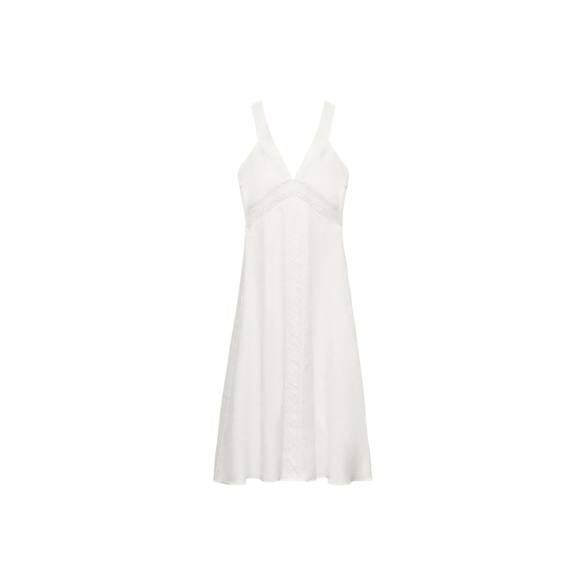 ZARA ZW Series Slip Dress Women's White