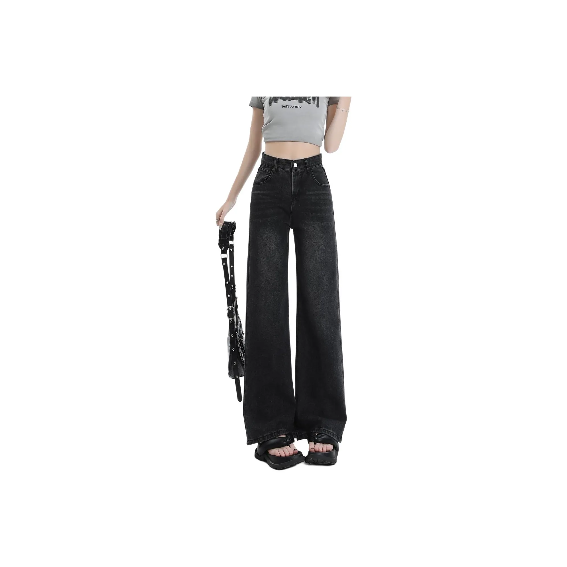 Menglaini Jeans Unisex Gray