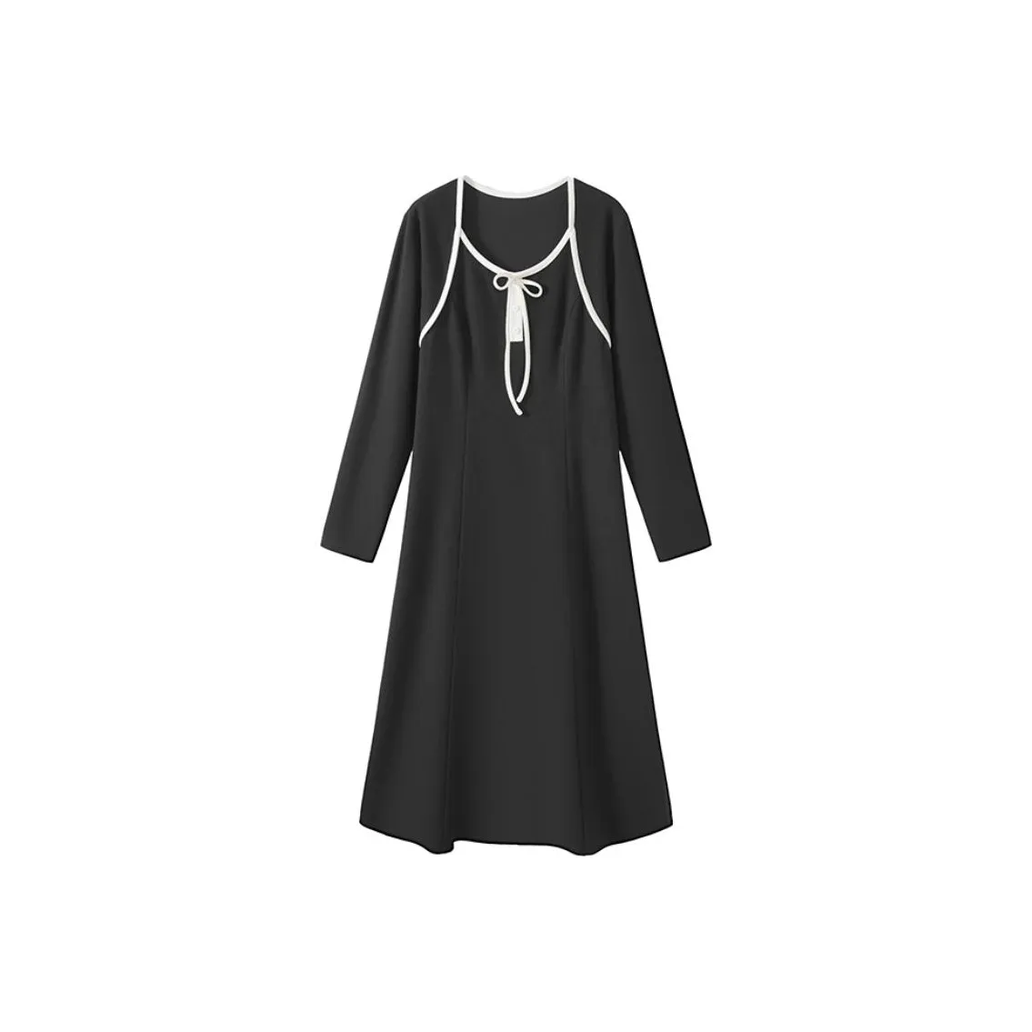 SHIRAN Длинное платье с длинными рукавами женское черное