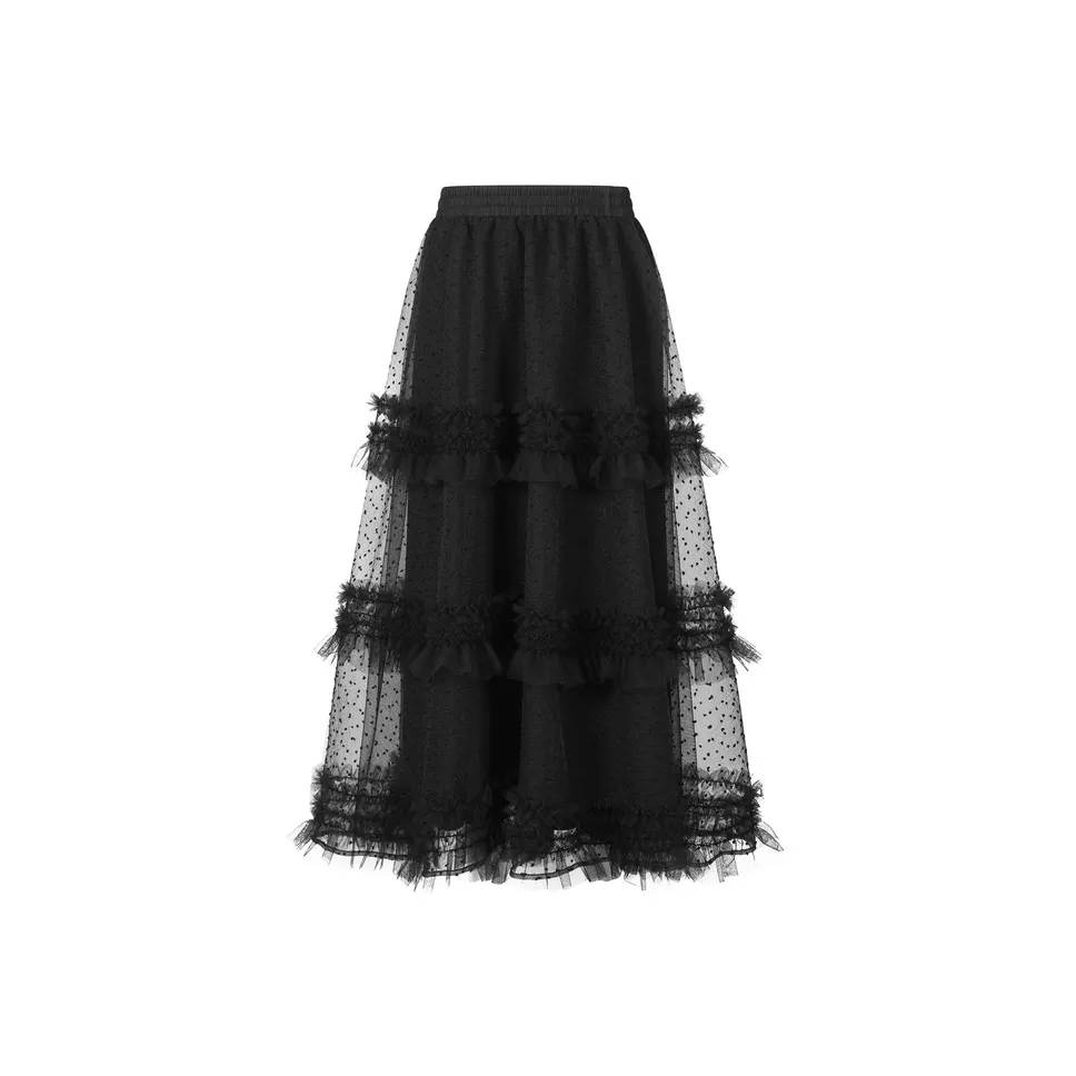 Three Quarters Повседневный Длинный Юбка Женские Черный