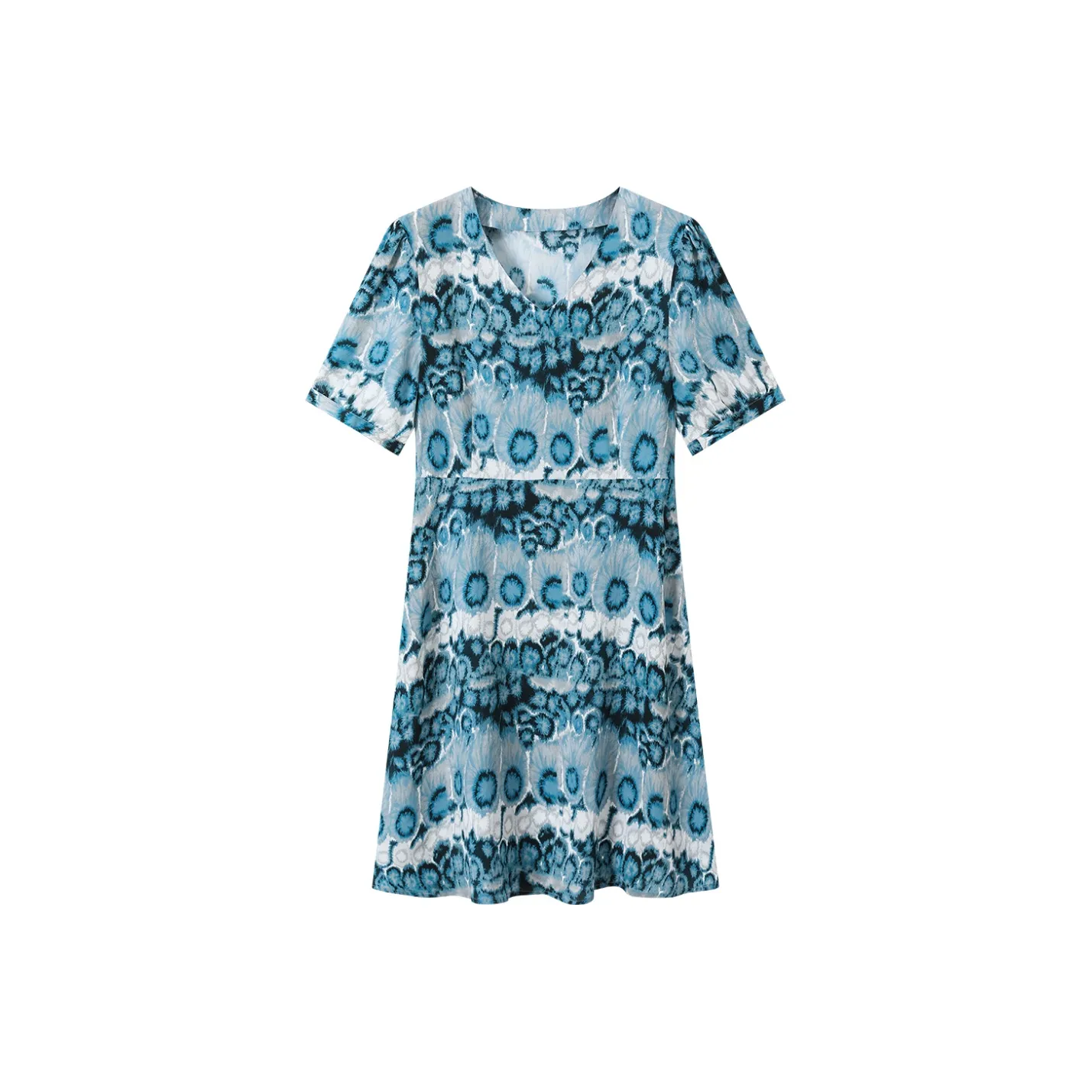 H YXIANG Короткое платье с короткими рукавами женское Tie Dye ArtS