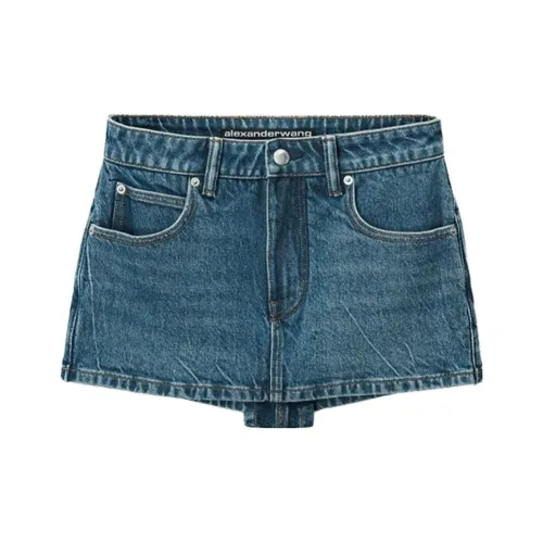 Alexander Wang Темно-синие женские джинсовые короткие юбки