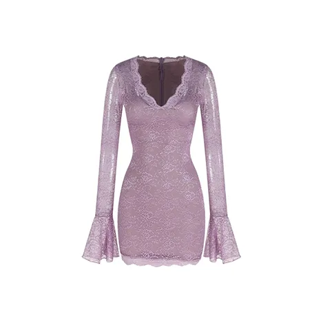 INCO VIBE Длинное платье с длинными рукавами женское фиолетовое