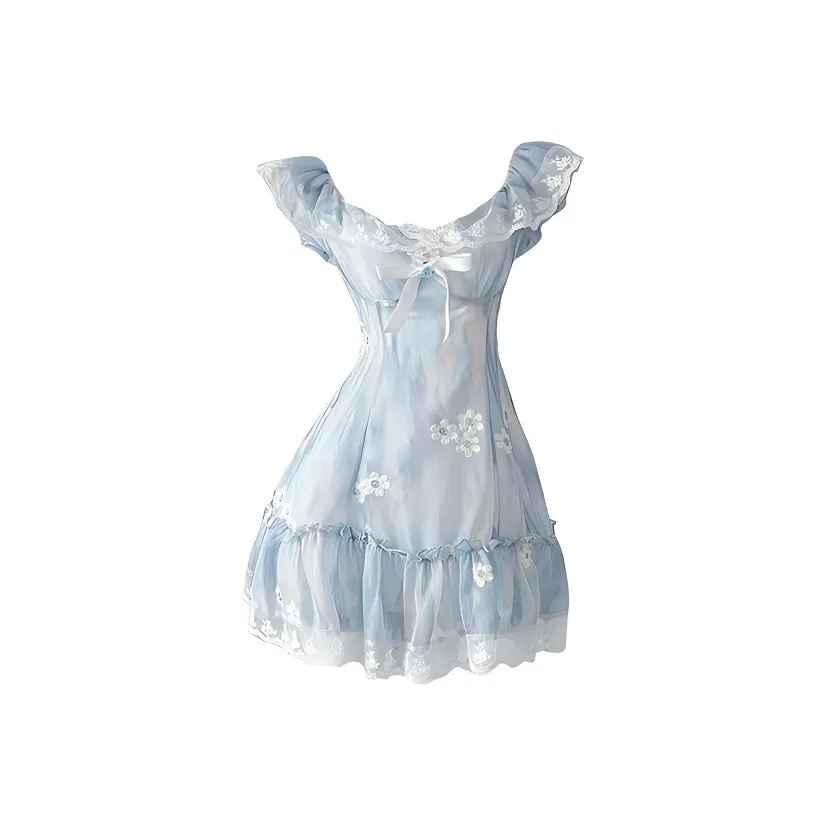 SECFLY OFFICIAL Slip Dress Women's Light Blue