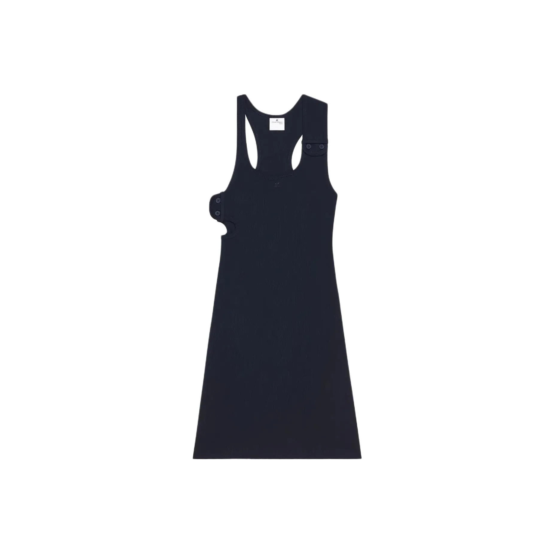 Courrèges 90'S Cut Out Detailed Ribbed Mini Dress