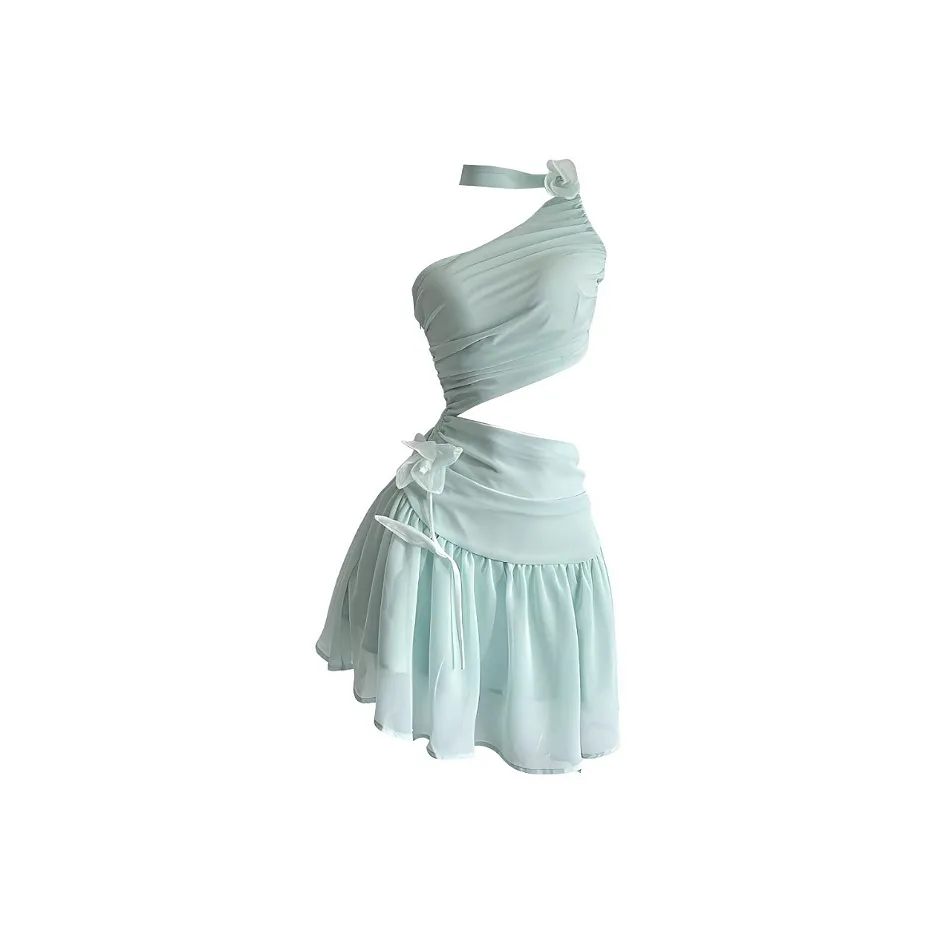 KYKW Без рукавов Платье Женское Мятно-зеленый