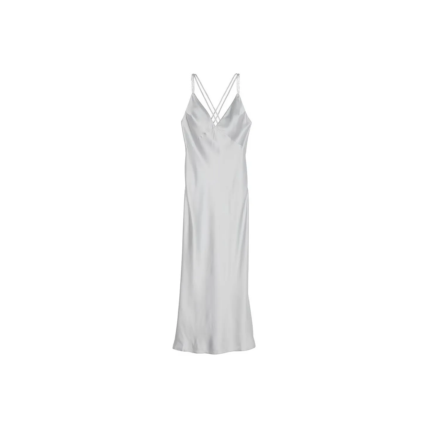 Victoria's Secret Twinkle Strap Satin Long Slip Dress/SILVER PEARL Slip Dresses Women's Silver Pearls