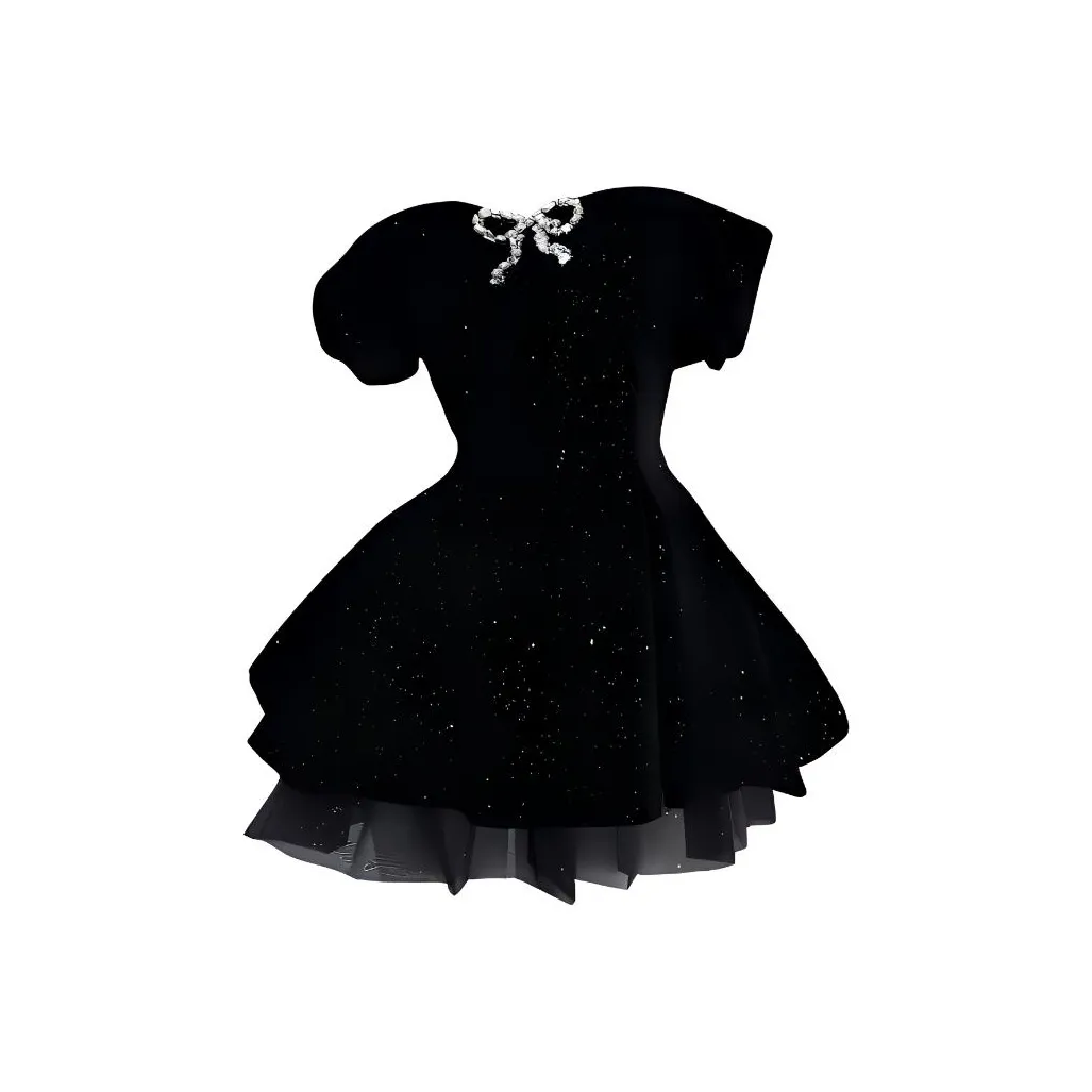 KKX Короткий рукав Платье Женское MISS Пышная юбка