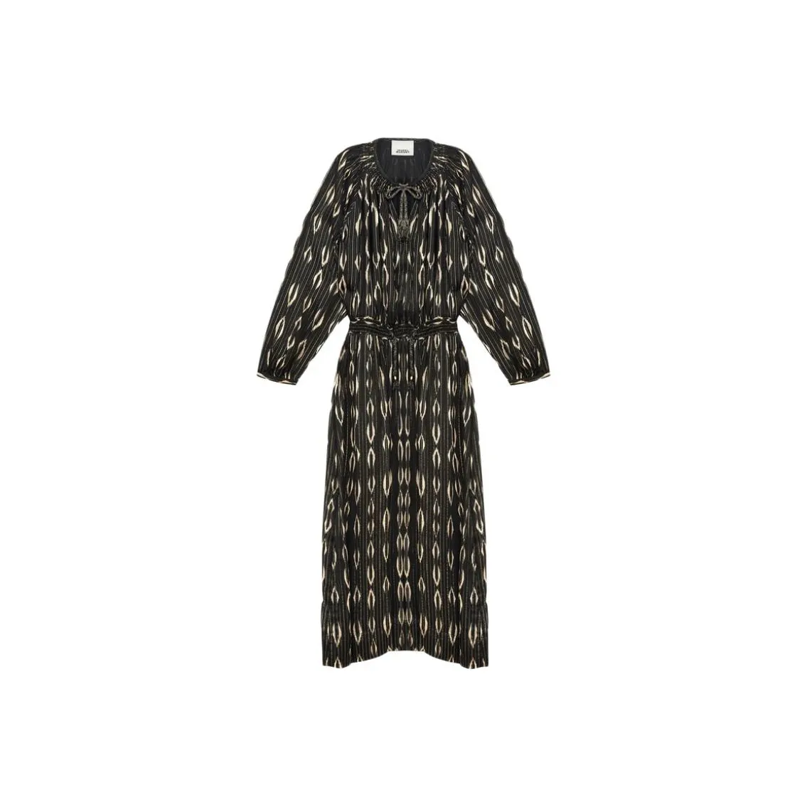 Isabel Marant Sana Long Satin Graphic Pattern Dress