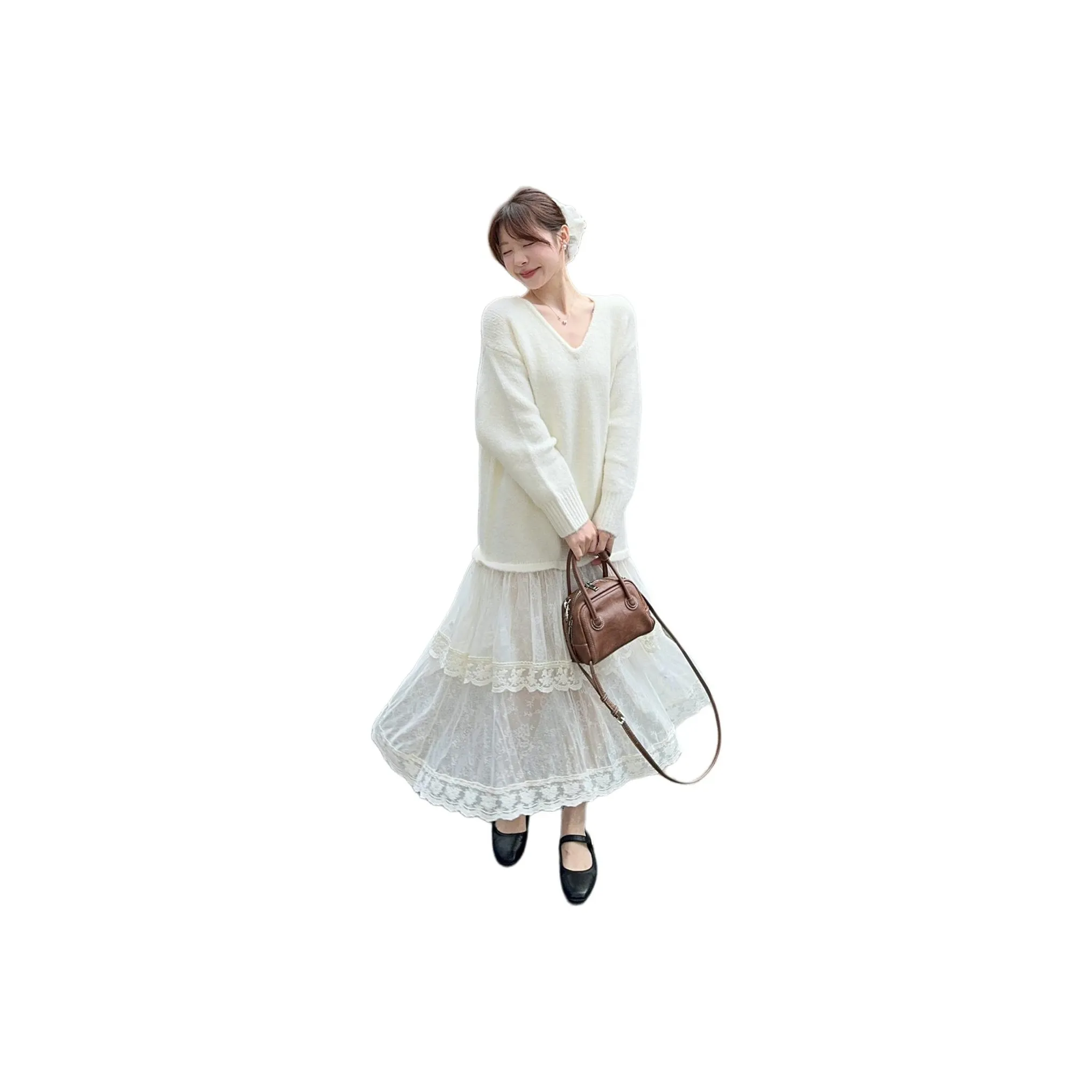 PLANE DRIFT Long Sleeved Dresses Women's White
