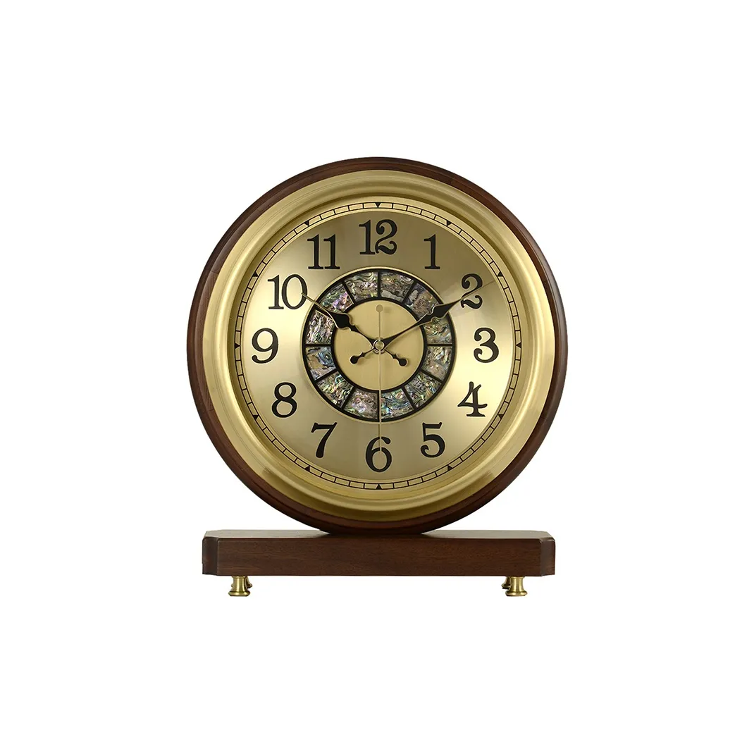 HENSE Кварцевый механизм деревянные настольные часы унисекс кофейный цвет модель HD297