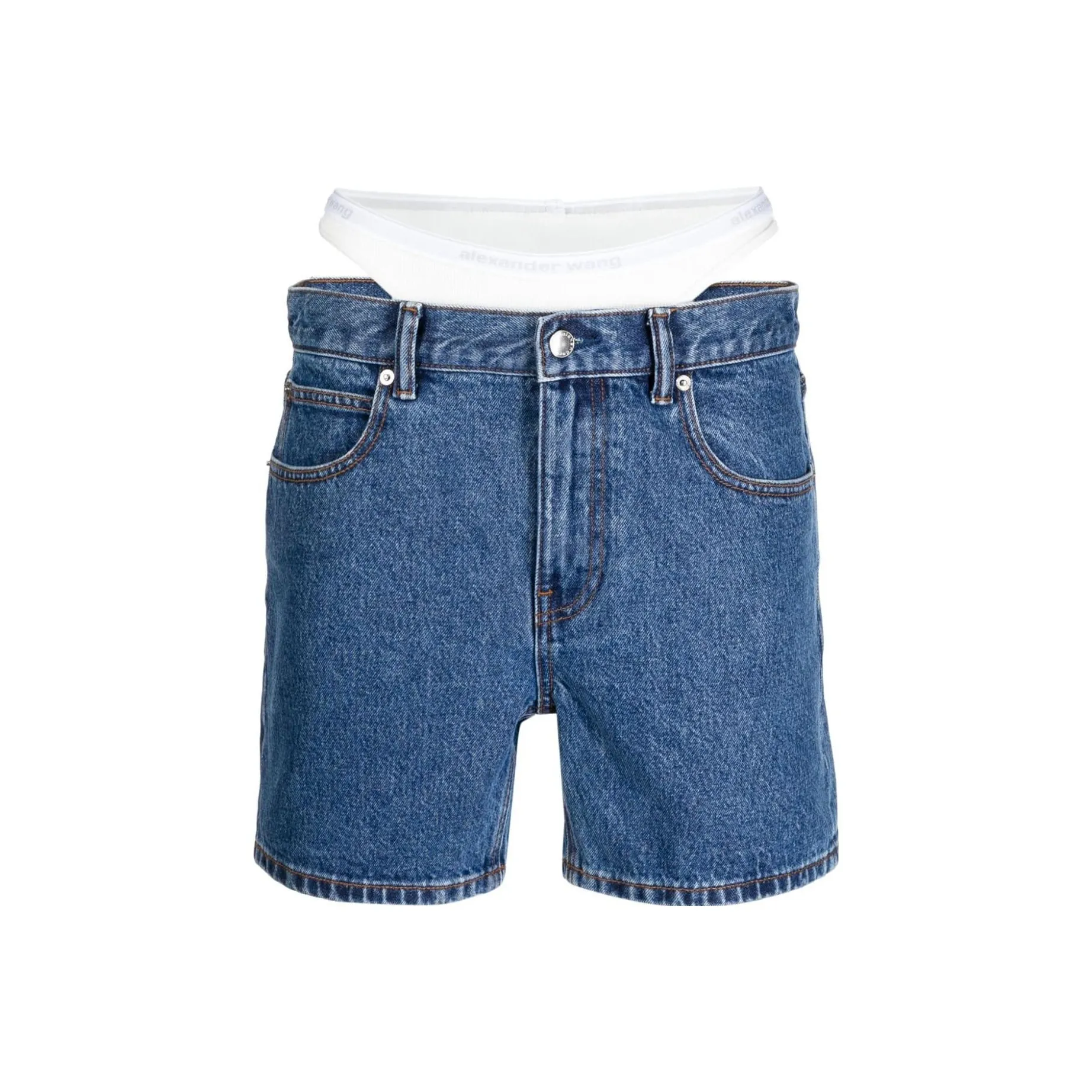 Alexander Wang Low rise Layered Denim Shorts