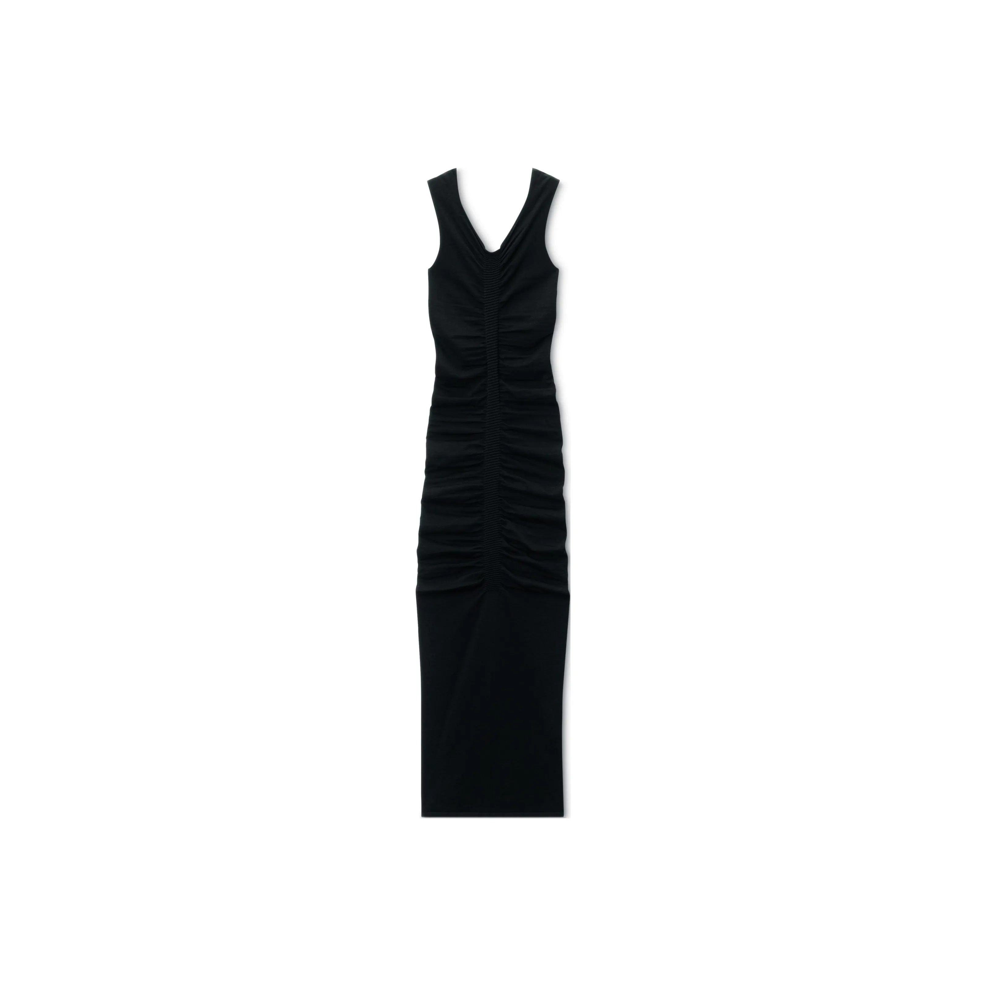 Alexander Wang Ruched Wide V Neck Maxi Dress