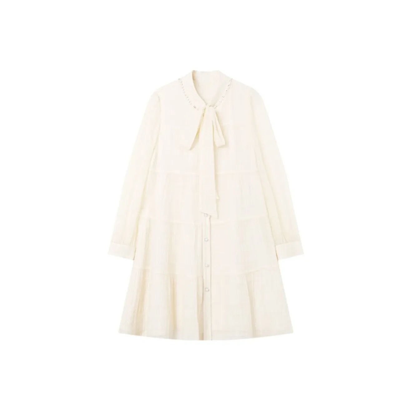 Ning Cai Yuer Long Sleeved Dress Women's Apricot