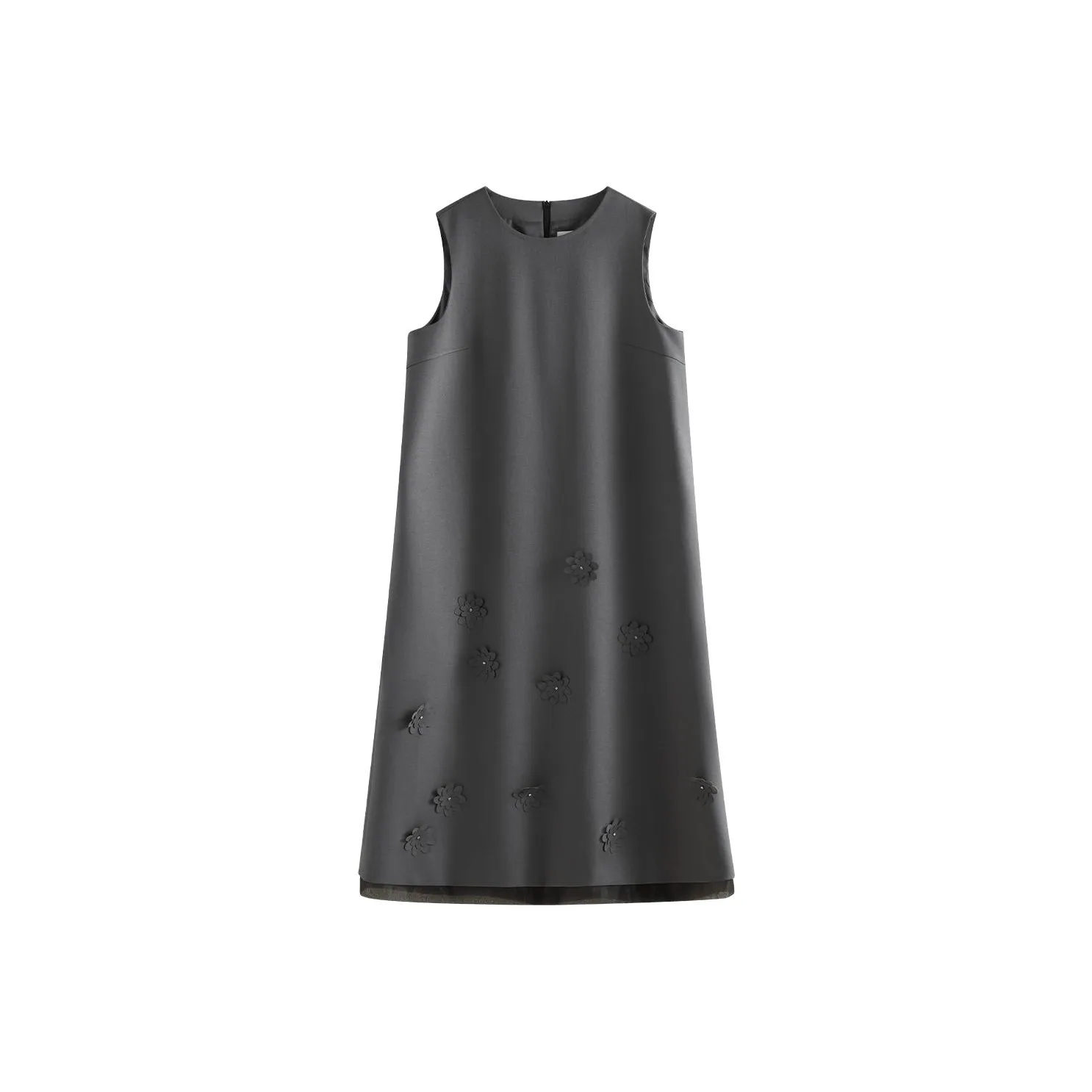 FANSILANEN Cinched Waist Slimming Sleeveless Dress Women's Paris Gray