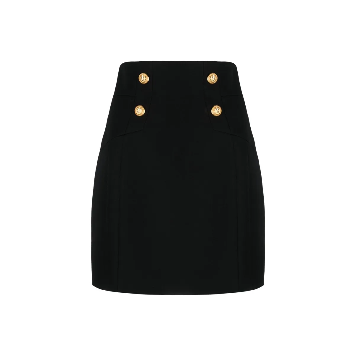 BALMAIN High waisted Wool Miniskirt