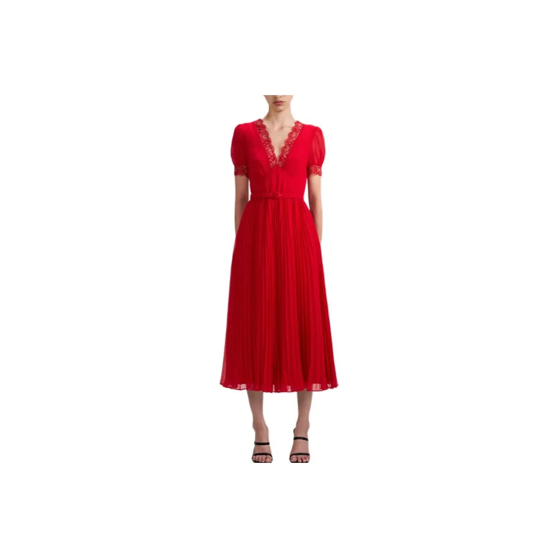 Self-portrait Short-Sleeved twoes Women's True Red