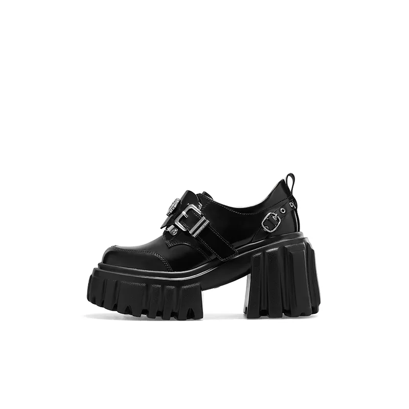 KNKW Грубый каблук Высокие каблуки 9,5 см Женские Перламутровый Черный