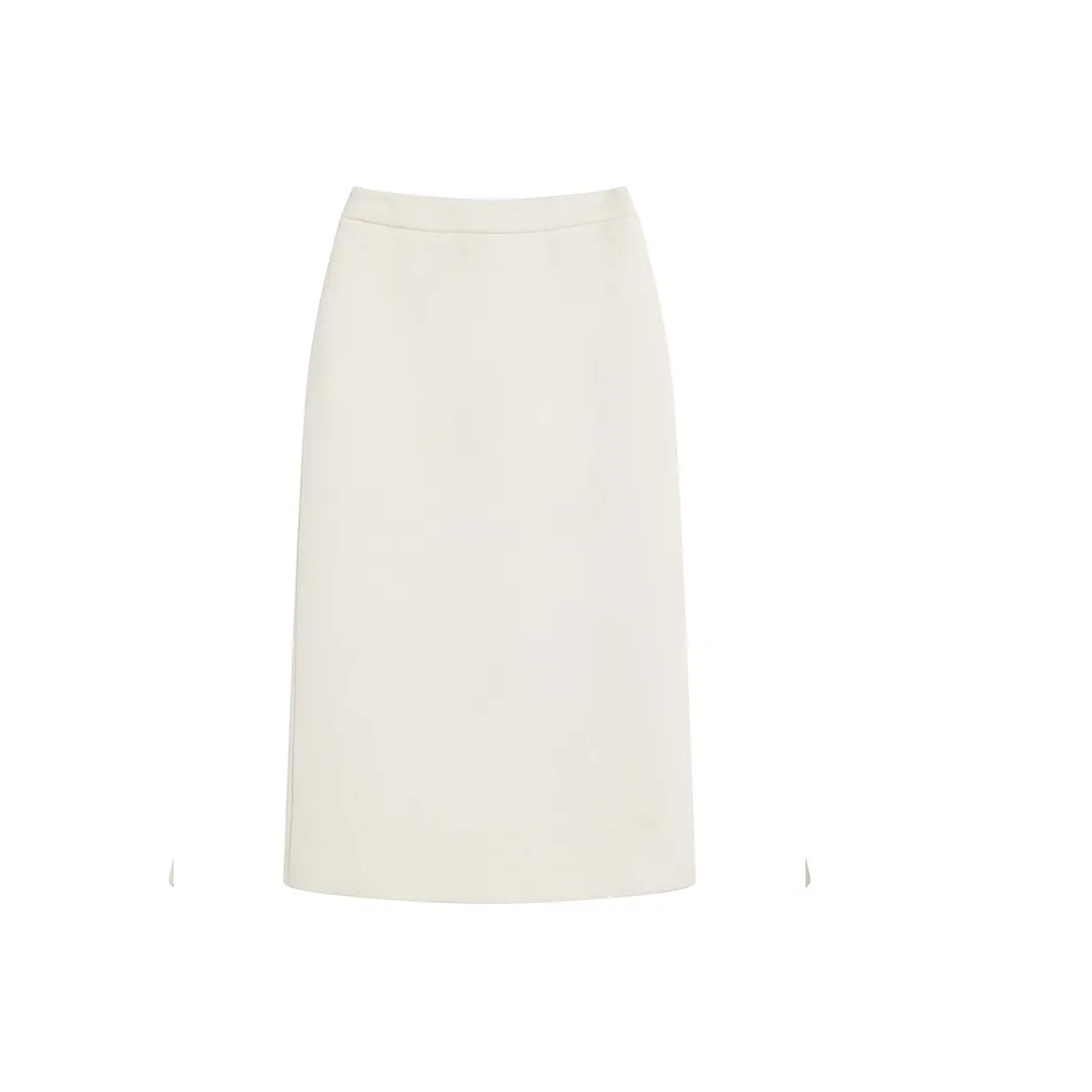 Ouyang Повседневный Длинный Юбка Женские Кремовый Белый