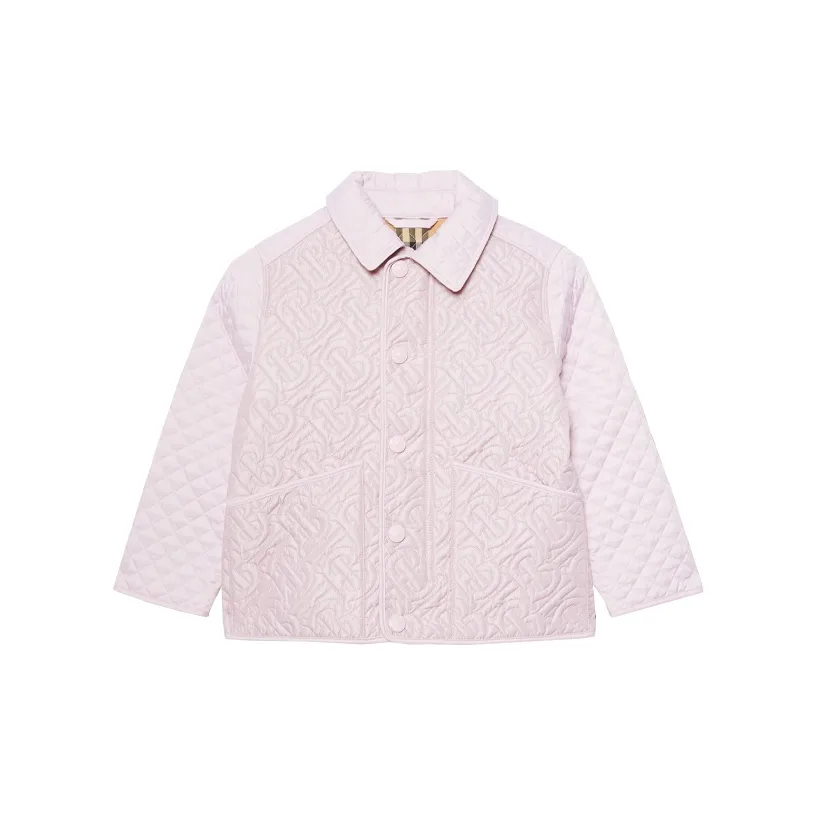Burberry Хлопковый пуховик Розовый Детский