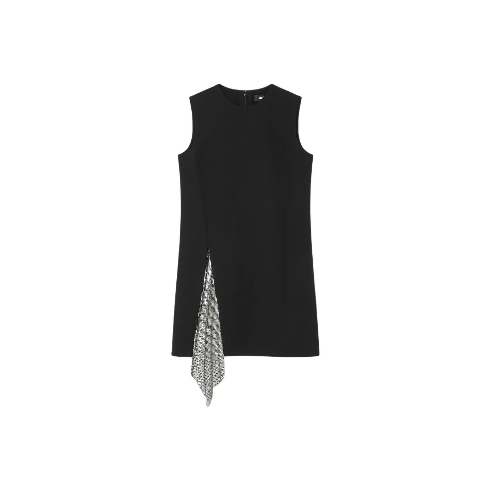 VERSACE Mesh Insert Shift Sleeveless Mini Dress